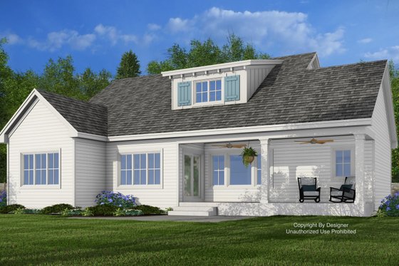 Exterior - Rear Elevation 1 for Farmhouse House Plan #51-1412 - 4 bed, 3.5 bath