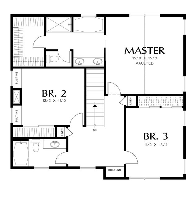 Country Floor Plan - Upper Floor Plan #48-638