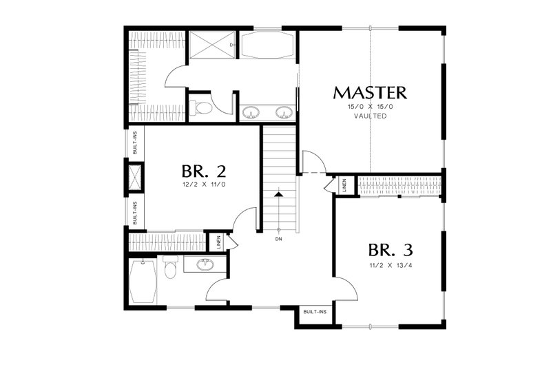 Architectural House Design - Floor Plan - Upper Floor for Country House Plan #48-638 - 4 bed, 3 bath