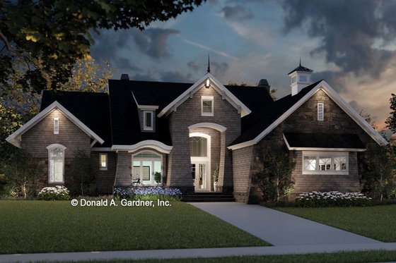Exterior - Front Elevation 4 for European House Plan #929-1015 - 4 bed, 4 bath