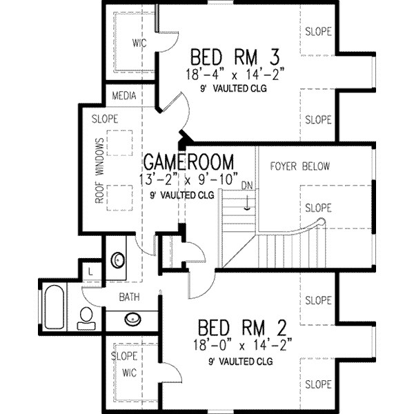 Colonial Floor Plan - Upper Floor Plan #410-201
