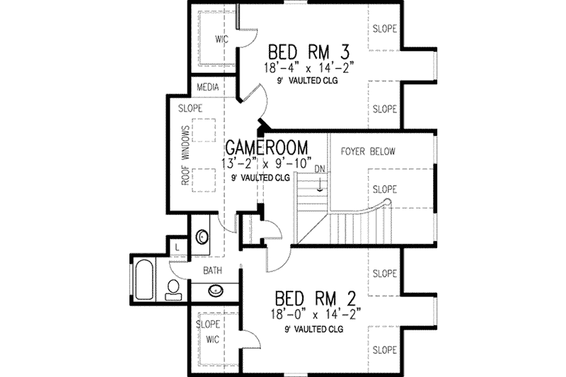 Dream House Plan - Floor Plan - Upper Floor for Colonial House Plan #410-201 - 4 bed, 3 bath