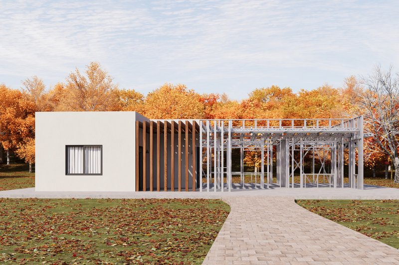 House Blueprint - Exterior - Front Elevation 4 for Contemporary House Plan #1106-45 - 3 bed, 2 bath