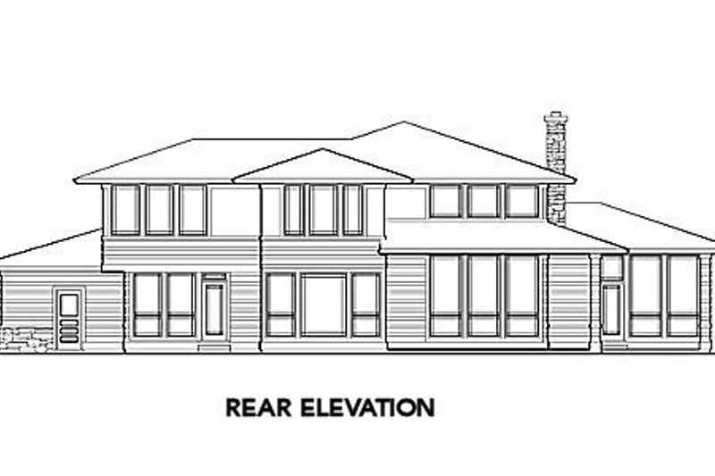 Home Plan - Exterior - Rear Elevation for Mediterranean House Plan #48-146 - 4 bed, 3.5 bath