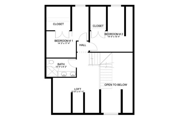 European Floor Plan - Upper Floor Plan #1060-278