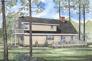 Exterior - Rear Elevation for Cabin House Plan #17-232 - 3 bed, 2 bath