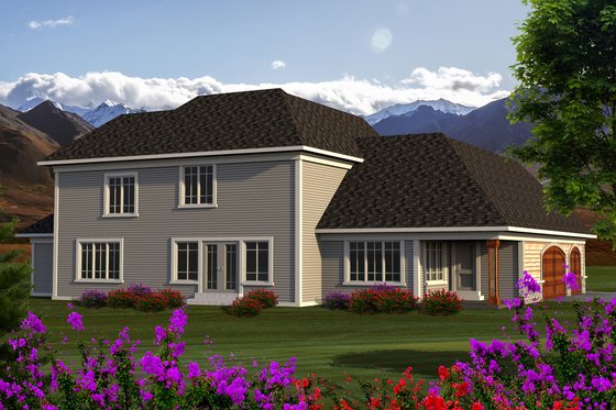 Exterior - Rear Elevation for Traditional House Plan #70-1182 - 4 bed, 3.5 bath