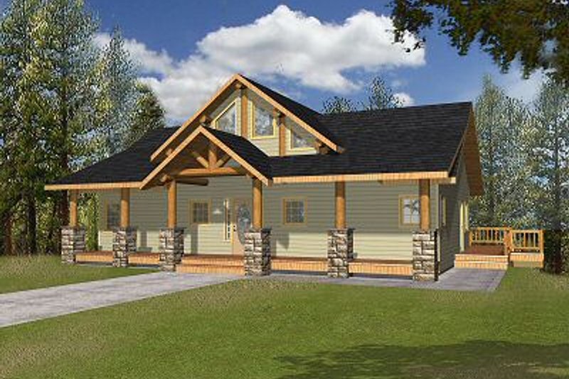 House Blueprint - Bungalow Exterior - Front Elevation Plan #117-542