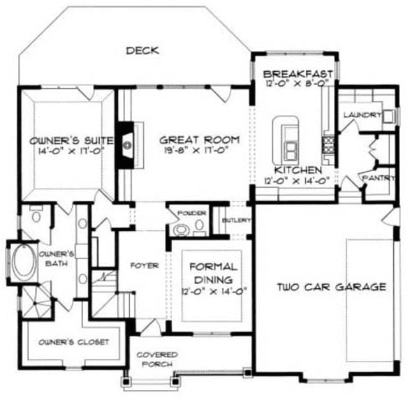 Craftsman Floor Plan - Main Floor Plan #413-101