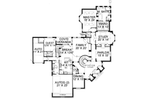 Floor Plan - Main Floor for European House Plan #141-138 - 5 bed, 4.5 bath