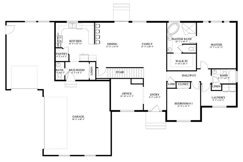 Dream House Plan - Floor Plan - Main Floor for Traditional House Plan #1060-212 - 4 bed, 3.5 bath