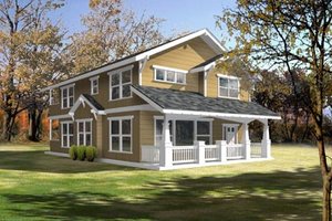 Cottage Exterior - Front Elevation Plan #100-402