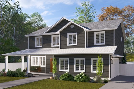 Exterior - Front Elevation 4 for Farmhouse House Plan #1060-250 - 3 bed, 2.5 bath