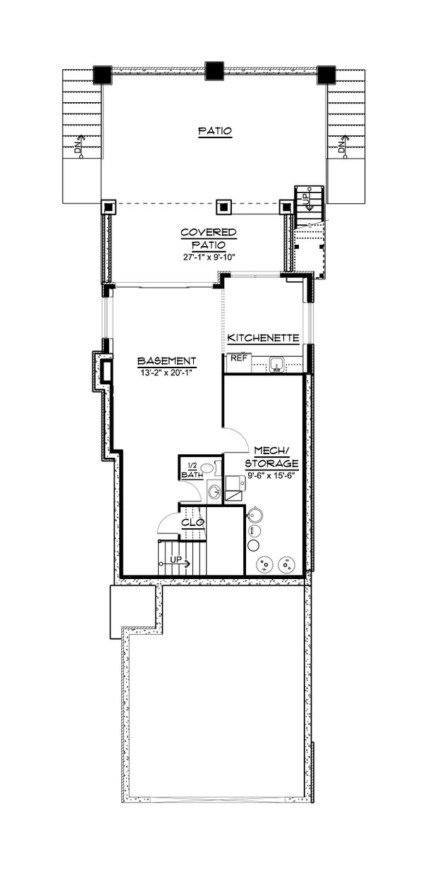 Architectural House Design - Cottage Floor Plan - Lower Floor Plan #1064-343