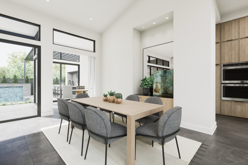 House Blueprint - Interior - Dining Room 1 for Modern House Plan #1087-1 - 4 bed, 3.5 bath