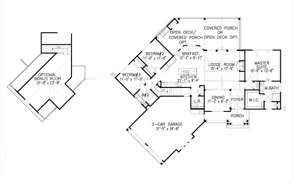 Dream House Plan - Ranch Floor Plan - Main Floor Plan #54-420