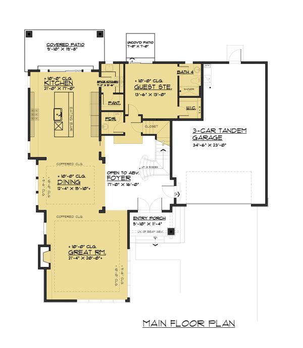 Home Plan - Contemporary Floor Plan - Main Floor Plan #1066-97