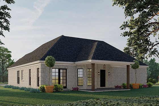 Exterior - Rear Elevation for Traditional House Plan #923-193 - 3 bed, 2 bath