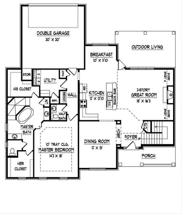 Traditional Floor Plan - Main Floor Plan #424-281