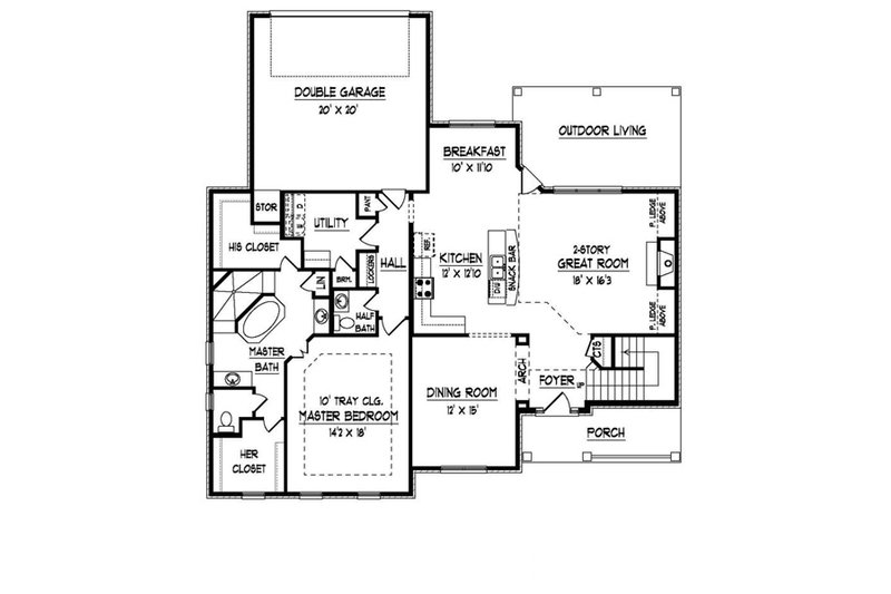 Traditional Style House Plan - 3 Beds 2.5 Baths 2416 Sq/Ft Plan #424 ...