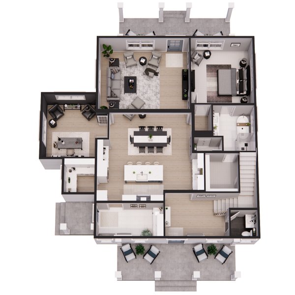 Farmhouse Floor Plan - Main Floor Plan #51-1280