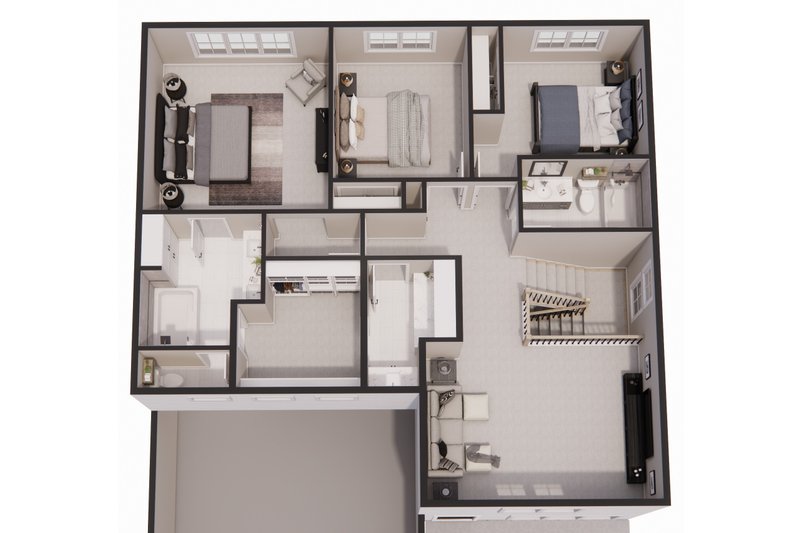 Home Plan - Floor Plan - Upper Floor 1 for Farmhouse House Plan #51-1524 - 3 bed, 2.5 bath