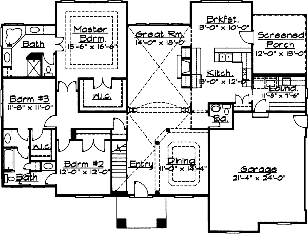 Home Plan - European Floor Plan - Main Floor Plan #31-105