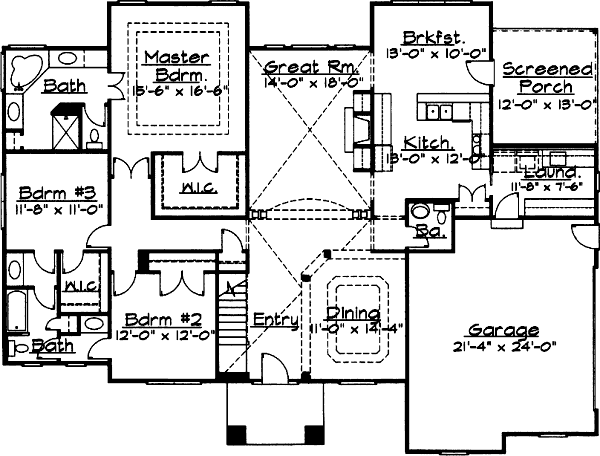 Dream House Plan - European Floor Plan - Main Floor Plan #31-105