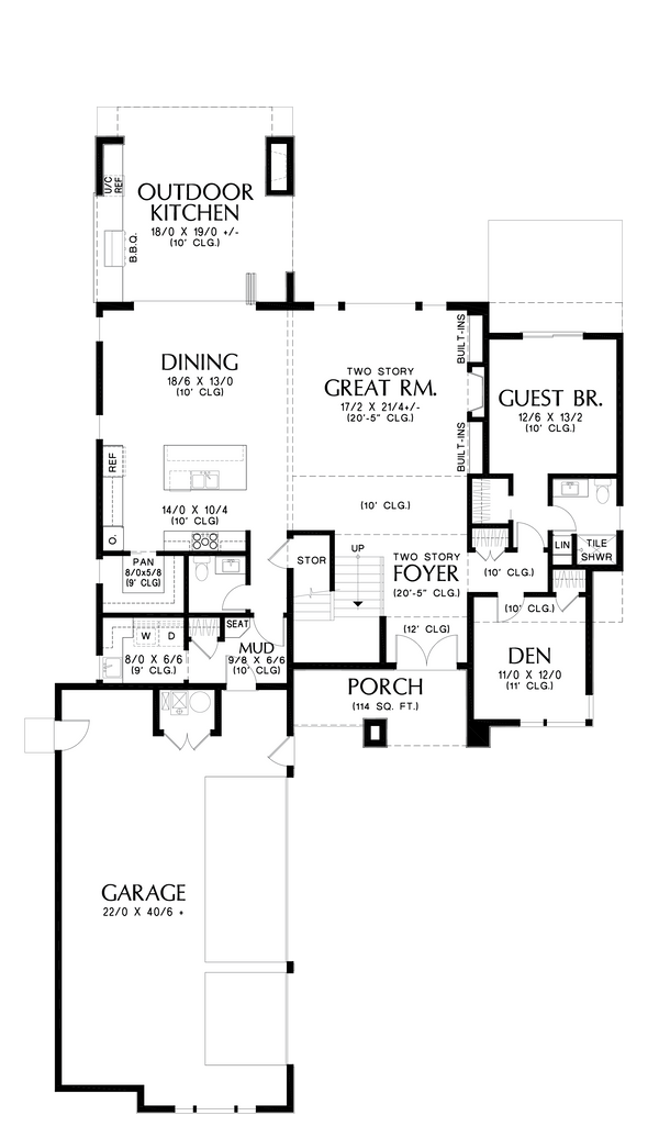 Prairie Floor Plan - Main Floor Plan #48-1071