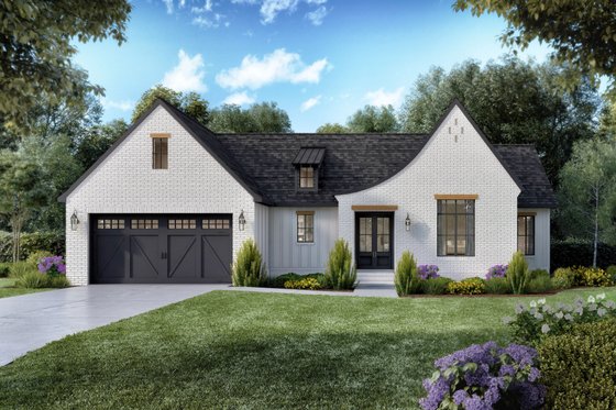 Exterior - Front Elevation 3 for Farmhouse House Plan #1074-68 - 3 bed, 2 bath