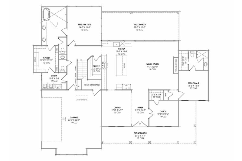 Dream House Plan - Floor Plan - Main Floor for Farmhouse House Plan #1096-207 - 4 bed, 3.5 bath