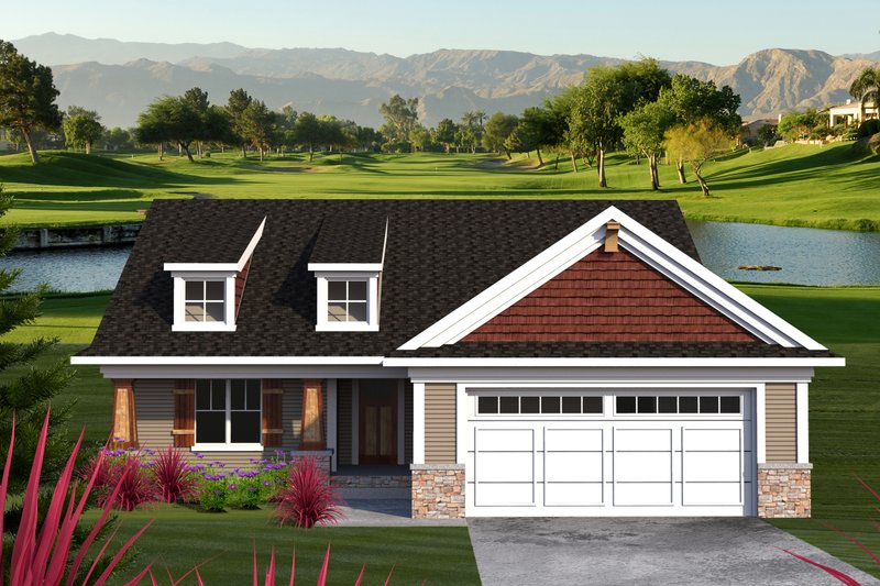 Dream House Plan - Ranch Exterior - Front Elevation Plan #70-1190