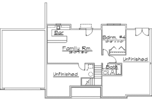 Floor Plan - Lower Floor for Traditional House Plan #31-115 - 3 bed, 2 bath