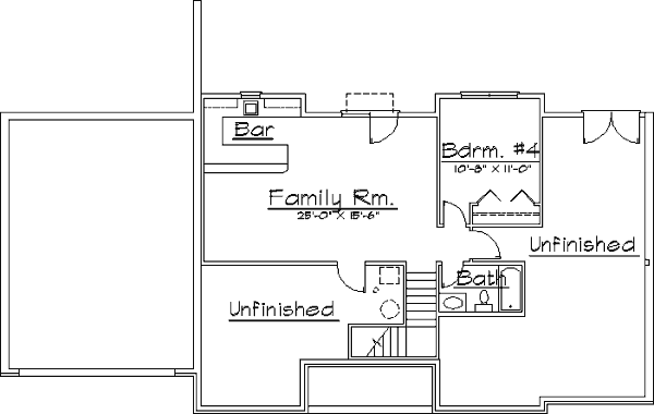 Traditional Floor Plan - Lower Floor Plan #31-115