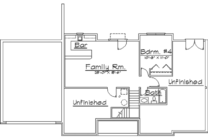 Dream House Plan - Floor Plan - Lower Floor for Traditional House Plan #31-115 - 3 bed, 2 bath