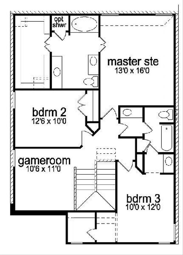 Cottage Floor Plan - Upper Floor Plan #84-271