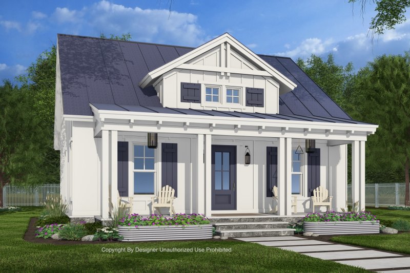 House Blueprint - Farmhouse Exterior - Front Elevation Plan #51-1434