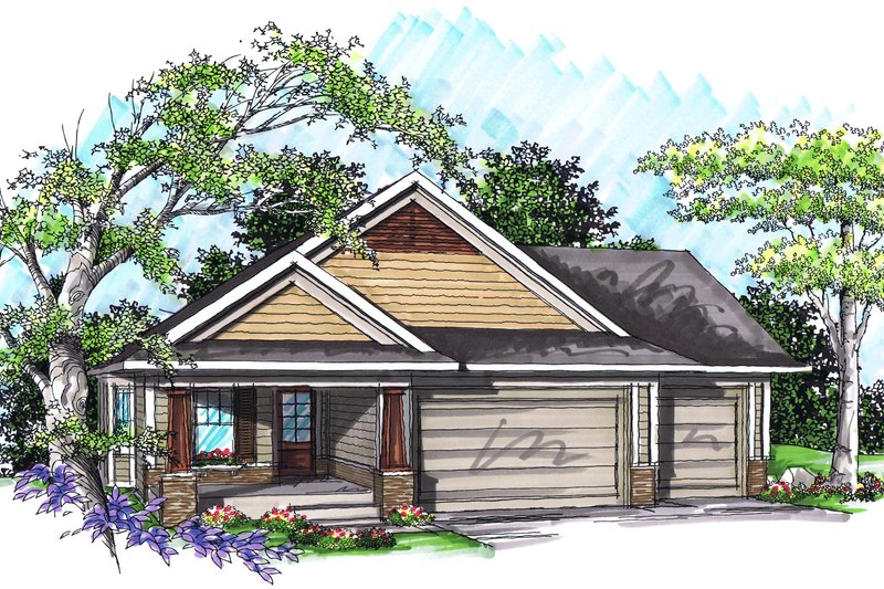 Home Plan - Ranch Exterior - Front Elevation Plan #70-1019