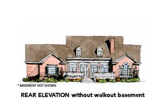 Exterior - Rear Elevation for Traditional House Plan #429-41 - 3 bed, 2.5 bath