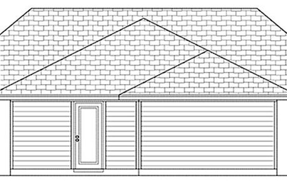 Exterior - Rear Elevation for Cottage House Plan #84-446 - 3 bed, 2 bath