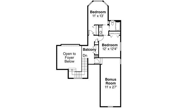 Traditional Floor Plan - Upper Floor Plan #124-483