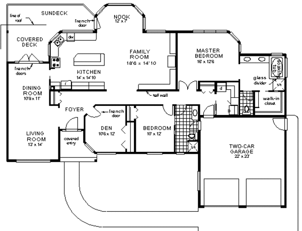 House Plan Design - Ranch Floor Plan - Main Floor Plan #18-115