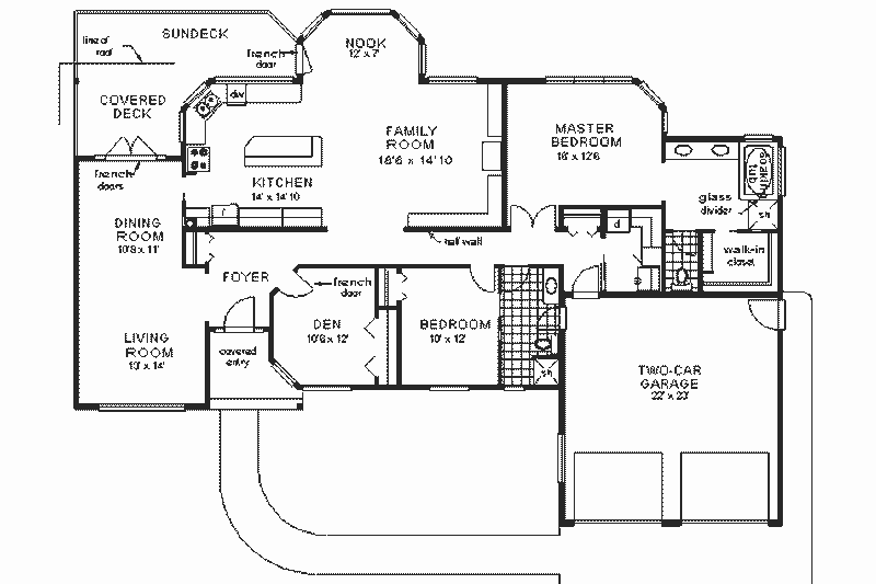 Dream House Plan - Floor Plan - Main Floor for Ranch House Plan #18-115 - 3 bed, 2 bath