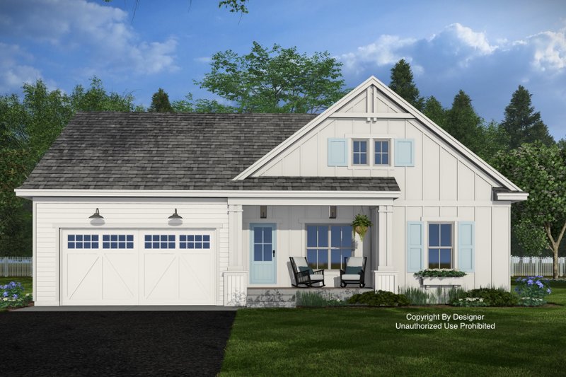 Architectural House Design - Exterior - Front Elevation 4 for Country House Plan #51-1558 - 2 bed, 2 bath