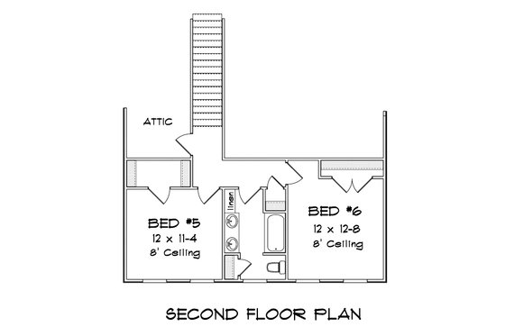 Floor Plan - Upper Floor for Farmhouse House Plan #513-2191 - 6 bed, 4.5 bath