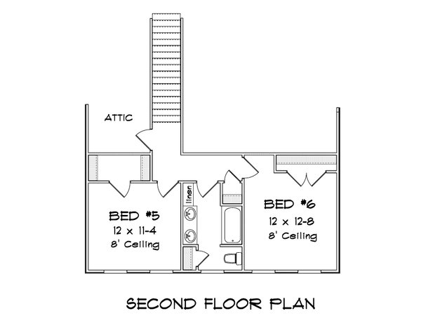 Farmhouse Floor Plan - Upper Floor Plan #513-2191