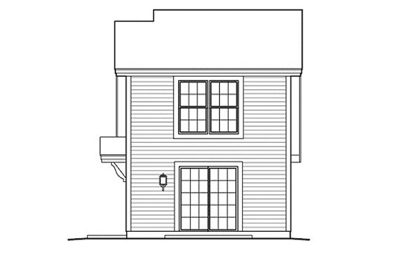 Exterior - Rear Elevation for Modern House Plan #57-280 - 1 bed, 1 bath