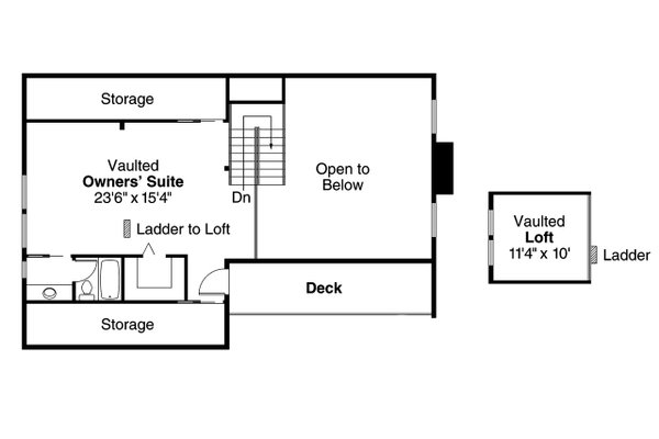 Architectural House Design - Contemporary Floor Plan - Upper Floor Plan #124-405