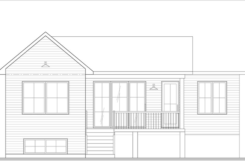 House Design - Exterior - Rear Elevation 2 for Bungalow House Plan #23-2821 - 4 bed, 2.5 bath
