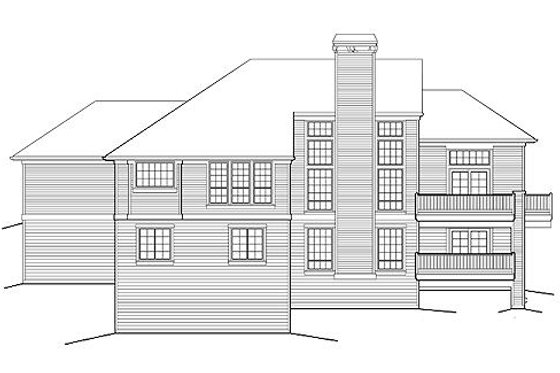Exterior - Rear Elevation for Traditional House Plan #48-419 - 4 bed, 2.5 bath